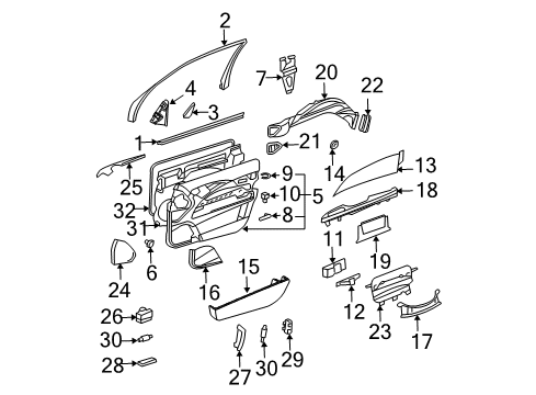 Armrest Diagram for 211-720-06-28-9C09