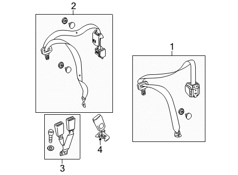 2018 Mercedes-Benz GLC63 AMG Rear Seat Belts Diagram 1