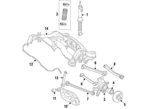 2010 Mercedes-Benz S400 Rear Suspension, Control Arm Diagram 2