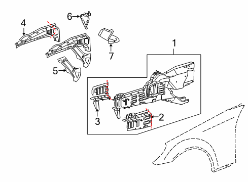 2007 Mercedes-Benz SLK55 AMG Structural Components & Rails Diagram