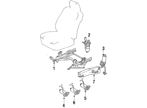 1995 Mercedes-Benz E320 Seat Tracks - Tracks & Components Diagram 1