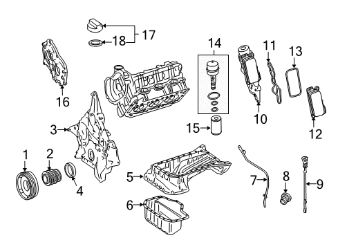 2010 Mercedes-Benz ML450 Engine Parts & Mounts, Timing, Lubrication System Diagram 1