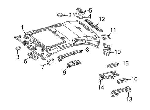 2021 Mercedes-Benz E63 AMG S Interior Trim - Roof Diagram 1