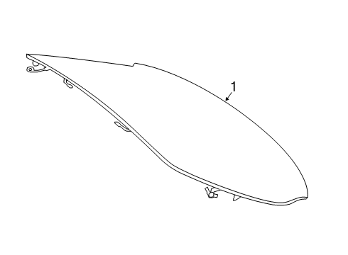 2020 Mercedes-Benz S560 Glass & Hardware - Back Glass Diagram 2