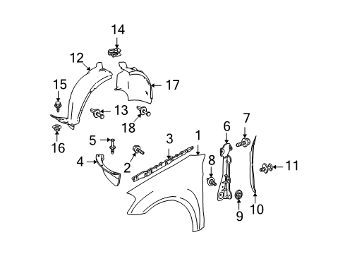 2011 Mercedes-Benz GL350 Fender & Components Diagram