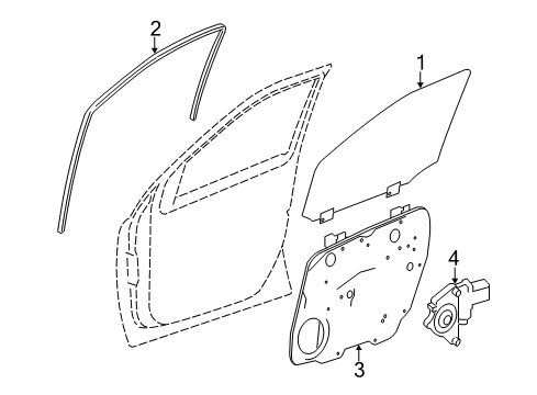 Door Glass Diagram for 251-720-04-18