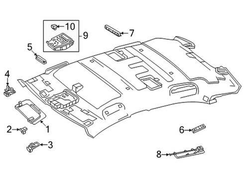 2024 Mercedes-Benz EQS AMG Interior Trim - Roof Diagram 2