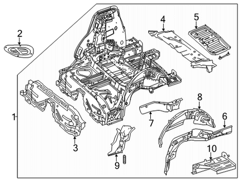 2020 Mercedes-Benz GLC43 AMG Rear Floor & Rails Diagram 2