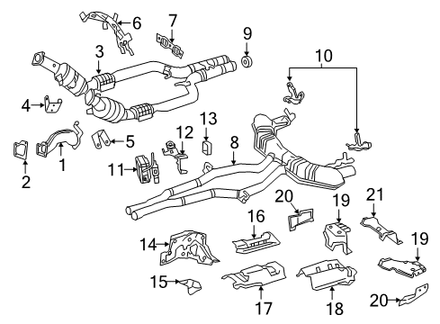 2015 Mercedes-Benz S550 Exhaust Components Diagram 1