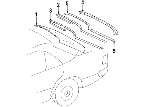 1986 Mercedes-Benz 300E Back Glass Diagram