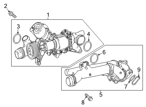 2019 Mercedes-Benz GLC300 Water Pump Diagram 2