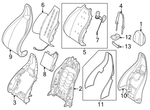 2023 Mercedes-Benz EQE AMG Driver Seat Components Diagram 2