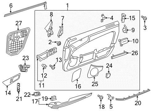 Door Trim Panel Diagram for 172-720-93-00-8Q84