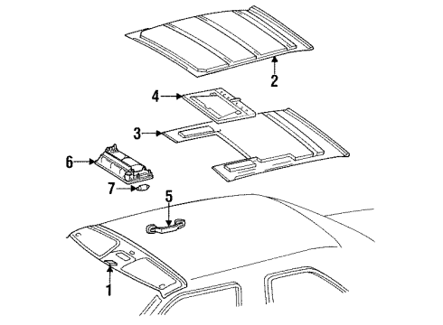 1991 Mercedes-Benz 190E Headliner Diagram