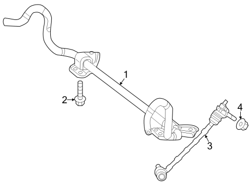 2023 Mercedes-Benz EQE 500 SUV Stabilizer Bar & Components - Front Diagram