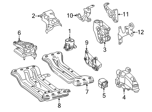 2016 Mercedes-Benz GLC300 Engine & Trans Mounting Diagram