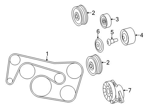 2014 Mercedes-Benz C63 AMG Belts & Pulleys, Maintenance Diagram 1