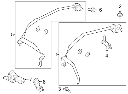 2024 Mercedes-Benz EQE 350+ Rear Seat Belts Diagram