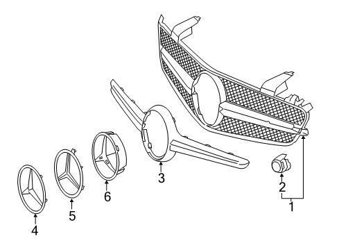 2015 Mercedes-Benz SL65 AMG Grille & Components Diagram