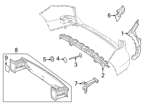 2022 Mercedes-Benz EQB 300 Bumper & Components - Rear Diagram 4