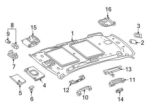 2018 Mercedes-Benz GLE550e Interior Trim - Roof Diagram 1