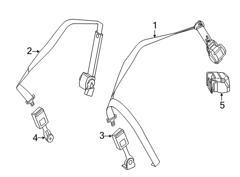 2017 Mercedes-Benz GLE43 AMG Rear Seat Belts