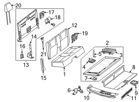 Seat Back Frame Diagram for 212-680-05-02-8R58