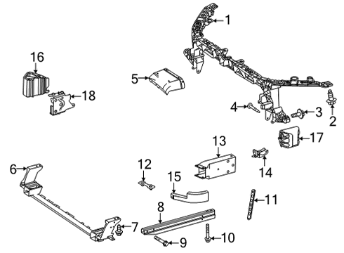 2023 Mercedes-Benz GLB35 AMG Radiator Support Diagram