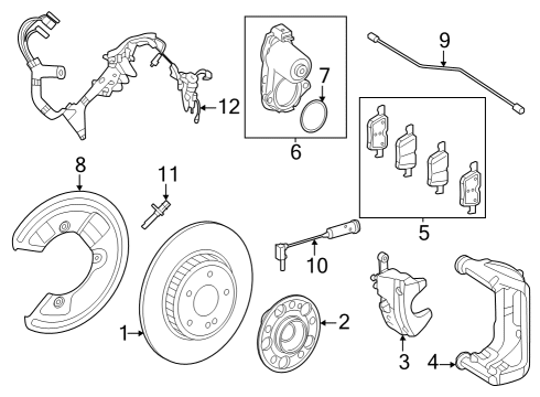 2024 Mercedes-Benz EQE AMG Rear Brakes Diagram