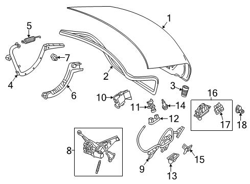 2016 Mercedes-Benz S600 Trunk Lid Diagram