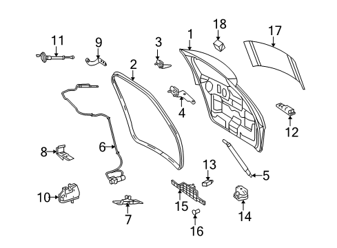 2008 Mercedes-Benz ML63 AMG Gate & Hardware Diagram