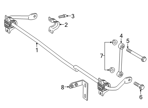 2023 Mercedes-Benz Sprinter 2500 Stabilizer Bar & Components - Rear Diagram