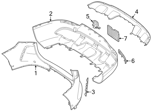 2023 Mercedes-Benz EQE 350+ SUV Bumper & Components - Rear Diagram 2