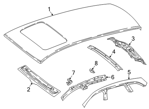 2022 Mercedes-Benz E450 Roof & Components Diagram 4