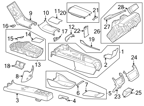 2024 Mercedes-Benz EQE AMG Console Diagram