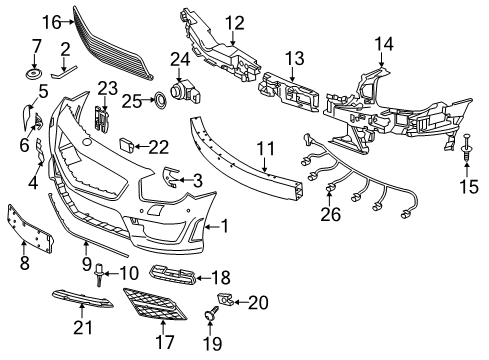 Lower Grille Diagram for 231-885-13-23