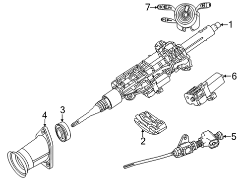 2021 Mercedes-Benz GLE53 AMG Steering Column & Wheel, Steering Gear & Linkage Diagram 4