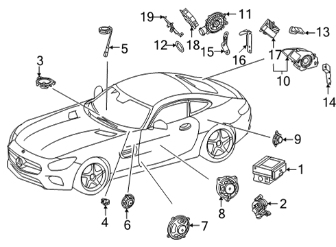 Woofer Rear Bracket Diagram for 190-540-69-04