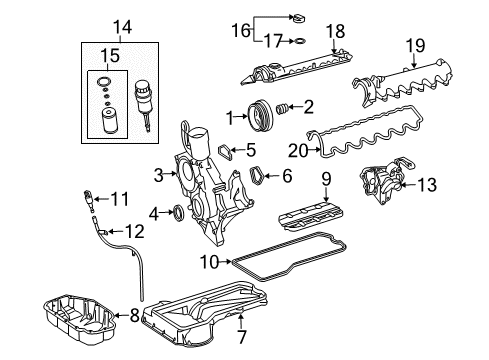 2008 Mercedes-Benz CL600 Engine Parts & Mounts, Timing, Lubrication System Diagram 1