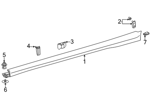 Rocker Molding Diagram for 247-698-10-00