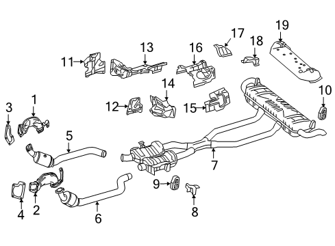 2019 Mercedes-Benz GLE63 AMG S Exhaust Components Diagram 2