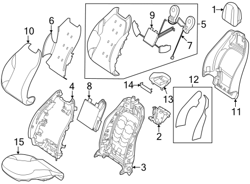 Seat Back Cover Diagram for 296-910-24-03-1D08