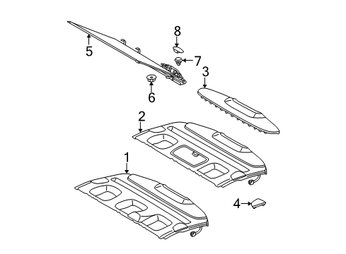 2002 Mercedes-Benz S500 Interior Trim - Rear Body Diagram 1