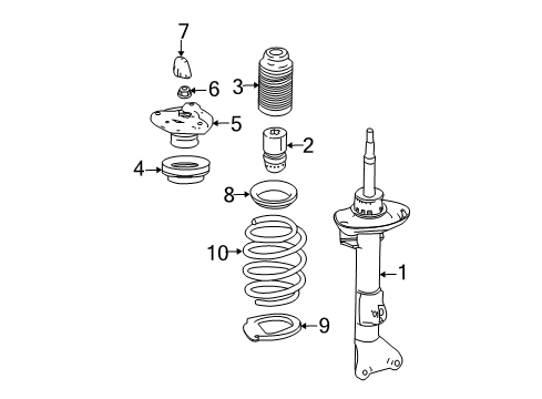 2008 Mercedes-Benz C350 Struts & Components - Front Diagram 2