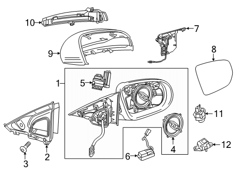 Mirror Cover Diagram for 099-811-01-00-8796