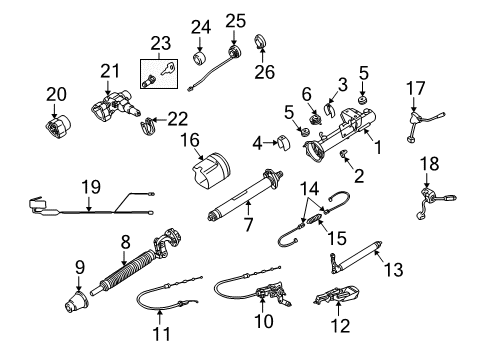 2003 Mercedes-Benz SLK320 Steering Column & Wheel, Steering Gear & Linkage Diagram 2