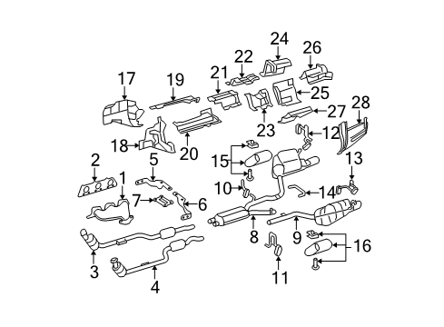 Converter & Pipe Lower Bracket Diagram for 212-492-74-41