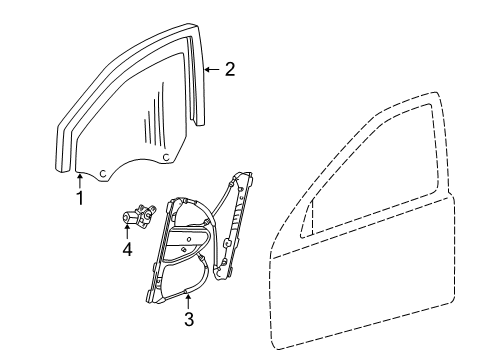 2006 Mercedes-Benz C55 AMG Front Door - Glass & Hardware