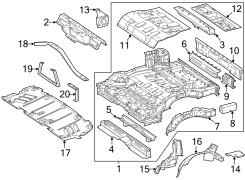 Rear Floor Pan Diagram for 294-610-79-01