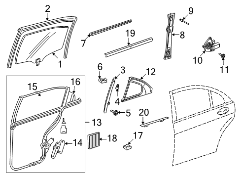 2008 Mercedes-Benz S65 AMG Rear Door Diagram 1